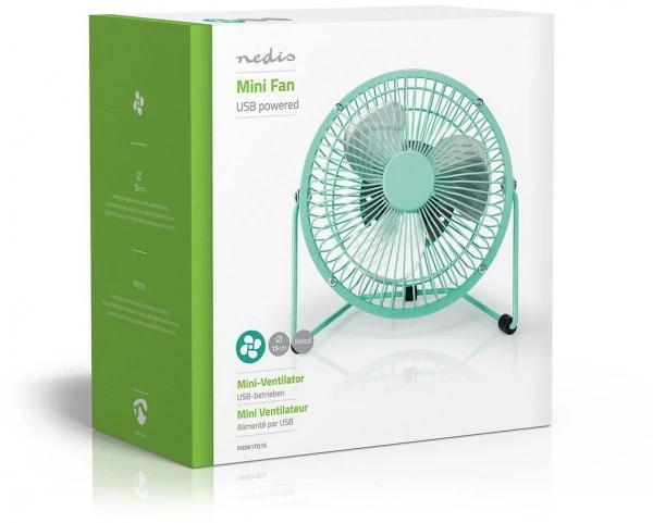 Ventilatoren Nedis FNDK1TQ15 Mini-Ventilator (15cm) Tischventilator Türkis 2 Ventilatoren Nedis FNDK1TQ15 Mini-Ventilator (15cm) Tischventilator Türkis – Bild 2