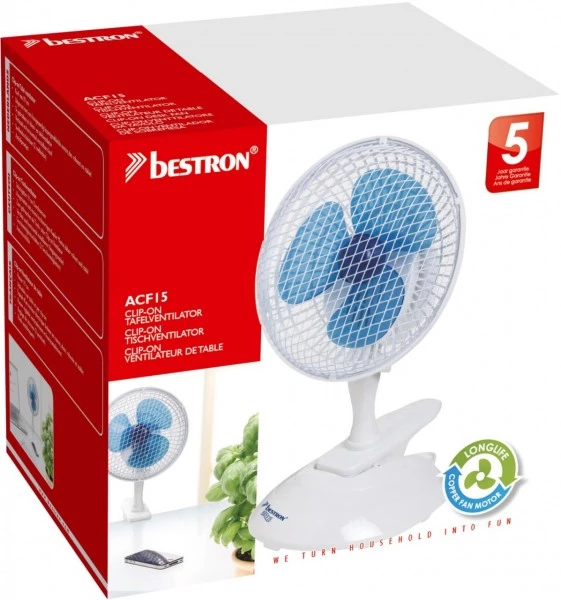 Ventilatoren Bestron ACF 15 Tischventilator Weiß/blau 3 Ventilatoren Bestron ACF 15 Tischventilator Weiß/blau – Bild 3