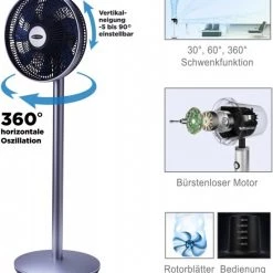 Ventilatoren Be Cool BC31ST2005SSF Standventilator Chrom